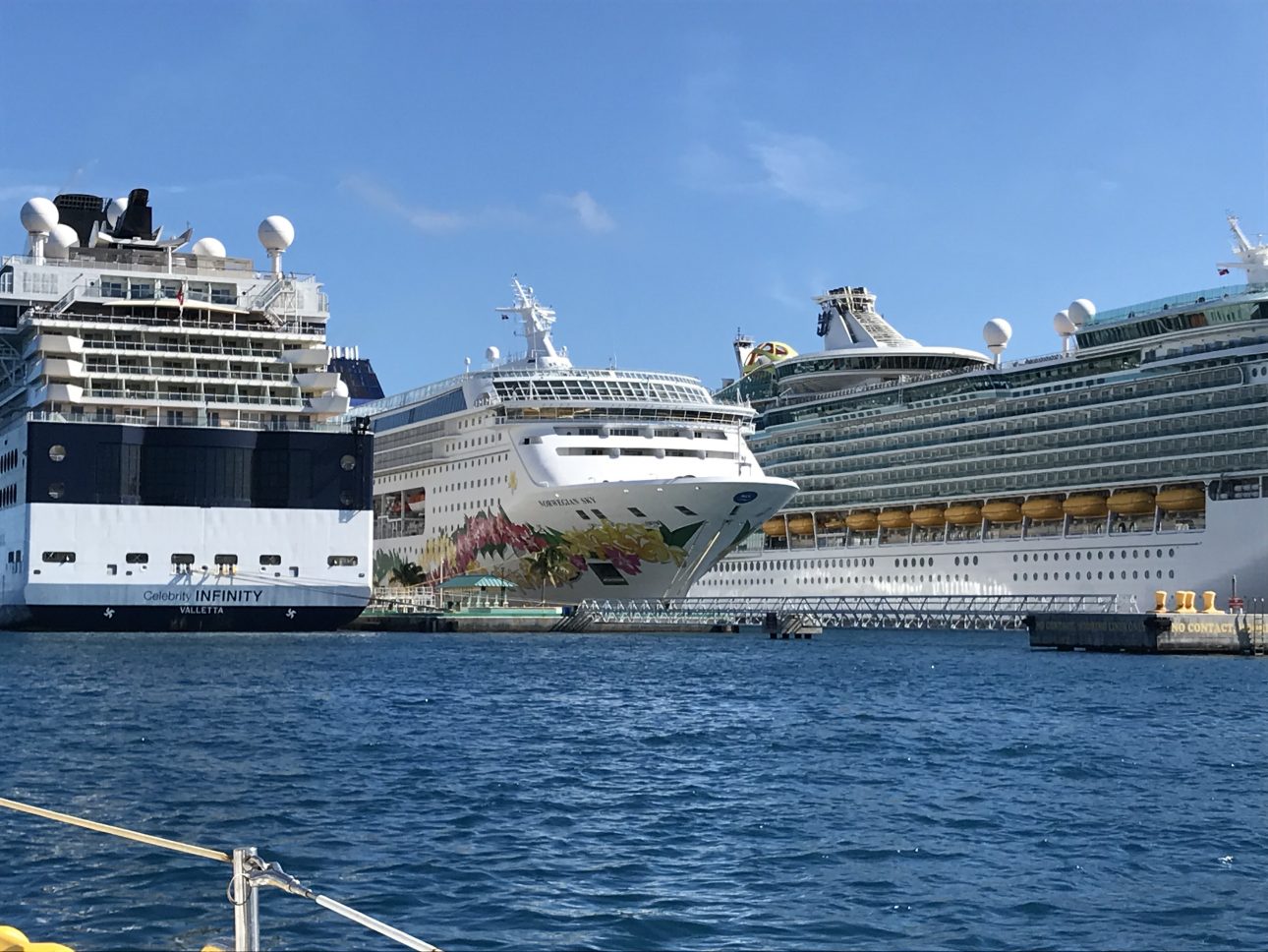 Soaring Eagles Sailing Bahamas Nassau Harbour Cruise Ships 7